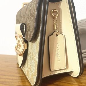 Coach Tan and Cream Shoulder Bag